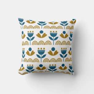 Scandinavian folk art, colourful pattern. throw pillow