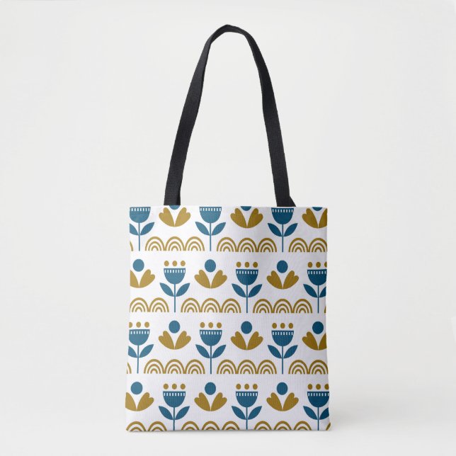 Scandinavian folk art, colourful pattern. tote bag (Front)