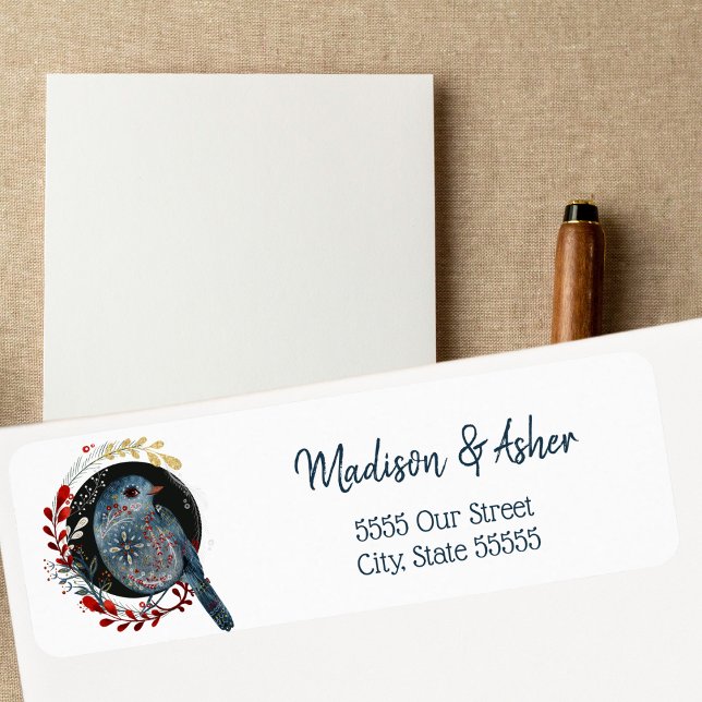 Scandinavian Folk Art Cute Bird Watercolor Winter  (Creator Uploaded)