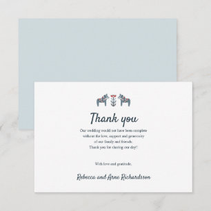 Scandinavian Folk Art Dala Horse Wedding thank you