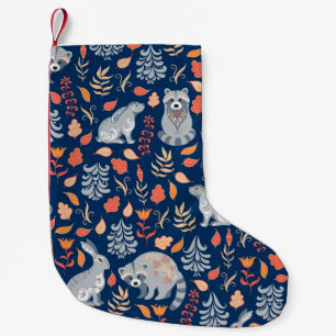 Scandinavian Folk Art Fairy Forest. Small Christmas Stocking