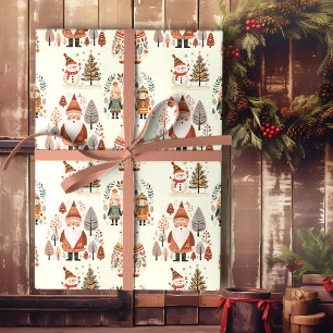 Scandinavian Folk Art Festive Holiday Wrapping Paper