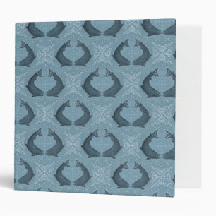 Scandinavian Folk Art Fish Pattern in Navy Blue Binder