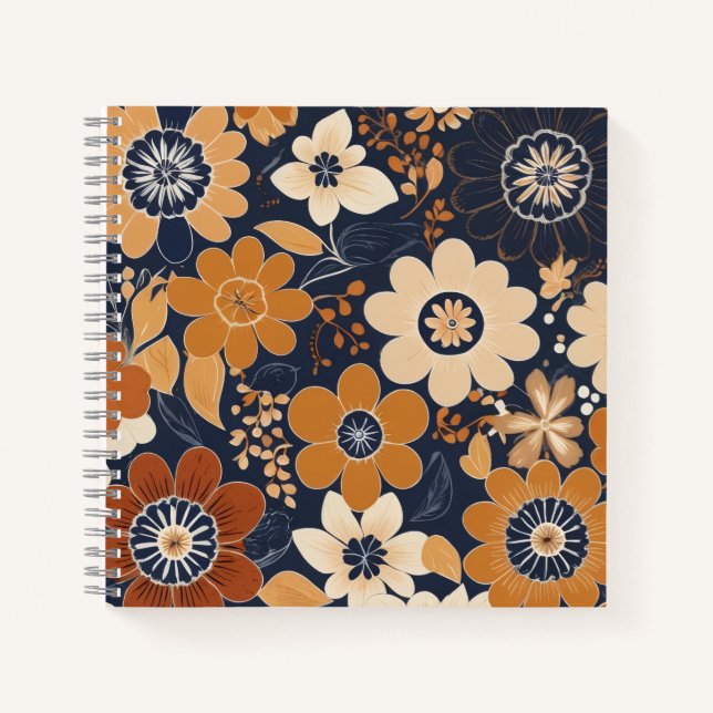 Scandinavian Folk Art Floral Notebook (Front)