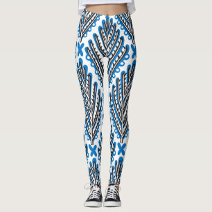 Scandinavian Folk Art: Floral Retro Design Leggings