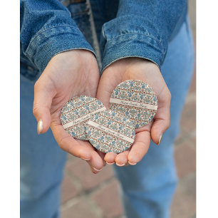 Scandinavian Folk Art flower design customizable 3 Inch Round Button