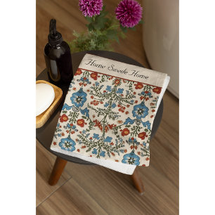 Scandinavian Folk Art flower design customizable Bath Towel Set