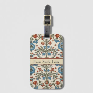 Scandinavian Folk Art flower design customizable Luggage Tag