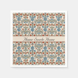 Scandinavian Folk Art flower design customizable Napkin