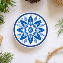 Scandinavian Folk Art Flower Leaf Snowflake