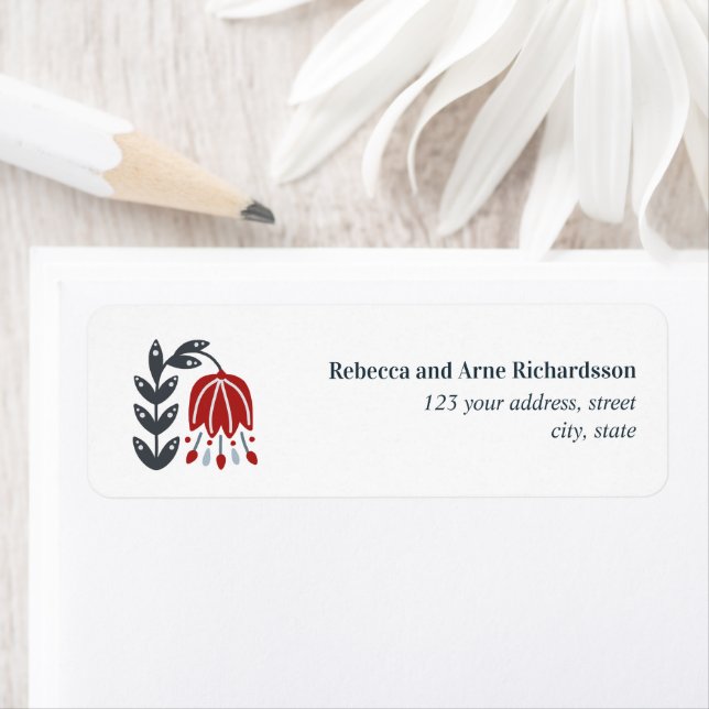 Scandinavian Folk Art Flower PERSONALIZED WEDDING (Insitu)