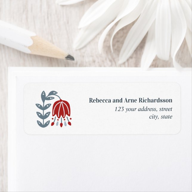 Scandinavian Folk Art Flower PERSONALIZED WEDDING (Insitu)