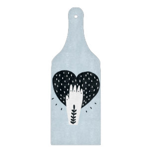 Scandinavian Folk Art Heart and Hand Cutting Board
