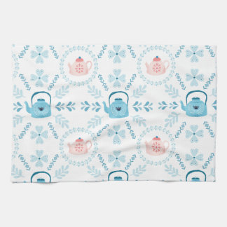 Scandinavian Folk art Hygge Christmas cozy teapot Kitchen Towel