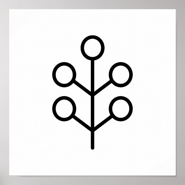 Scandinavian Folk Art Minimalist Illustration Poster (Front)