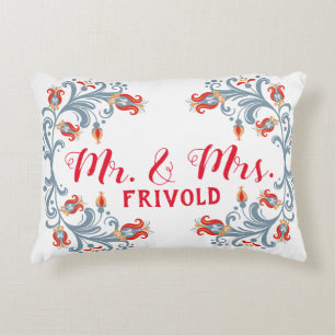 Scandinavian Folk Art Mr and Mrs Pillow