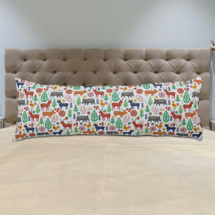 Scandinavian Folk Art Nordic Boho Modern Pattern Body Pillow