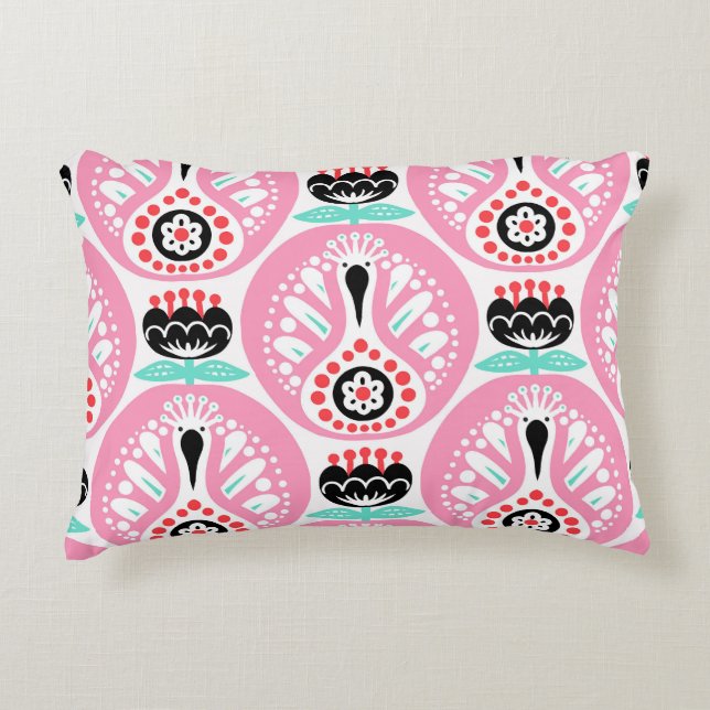 Scandinavian Folk Art: Nordic Seamless. Accent Pillow (Front)