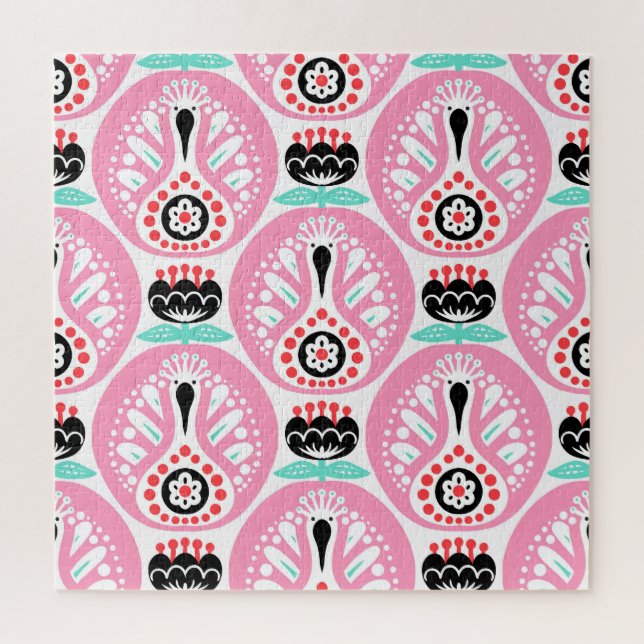 Scandinavian Folk Art: Nordic Seamless. Jigsaw Puzzle (Vertical)