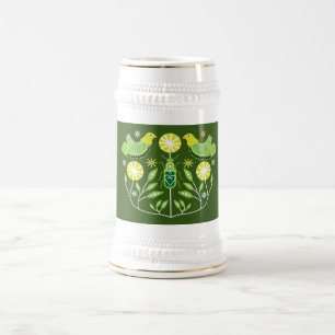Scandinavian Folk Art Prints   Nordic Decor Fleece Beer Stein