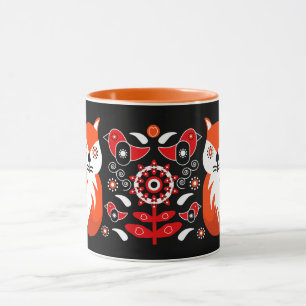 Scandinavian Folk Art Prints   Nordic Decor Fleece Mug