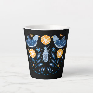 Scandinavian Folk Art Prints   Nordic Decor Mug Th