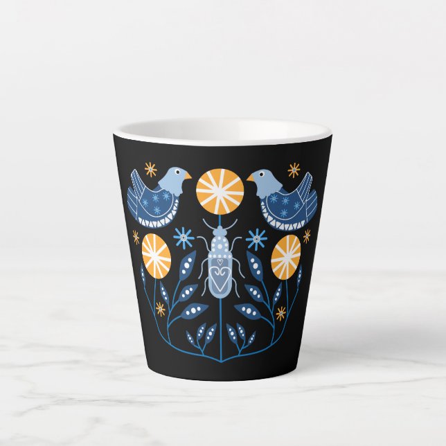 Scandinavian Folk Art Prints | Nordic Decor Mug Th (Front)