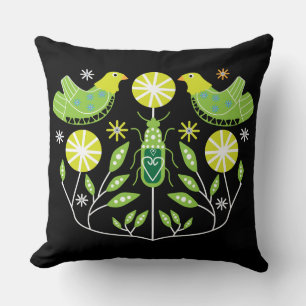 Scandinavian Folk Art Prints   Nordic Decor Mug Th Throw Pillow