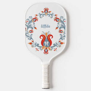 Scandinavian Folk Art Rosemaling   Uffda Pickleball Paddle