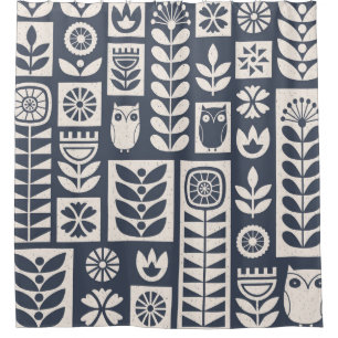 Scandinavian folk art seamless vintage pattern wit