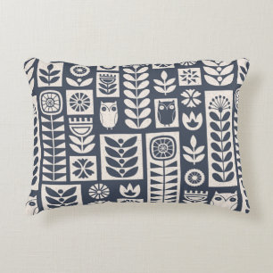 Scandinavian folk art seamless vintage pattern wit accent pillow
