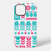 Scandinavian folk art seamless vintage pattern wit