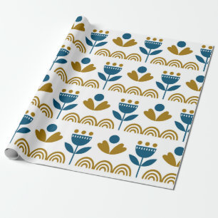 Scandinavian folk art seamless vintage pattern wit wrapping paper