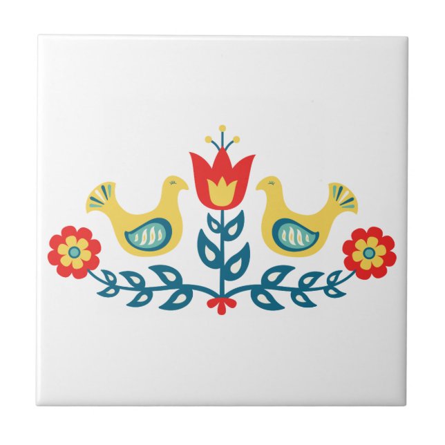 Scandinavian Folk Art Tile (Front)
