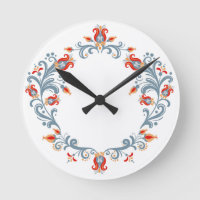 Scandinavian Folk Art Velkommen Clock