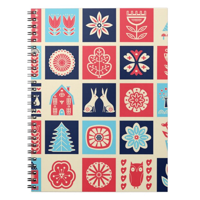 Scandinavian folk art: vintage floral. notebook (Front)