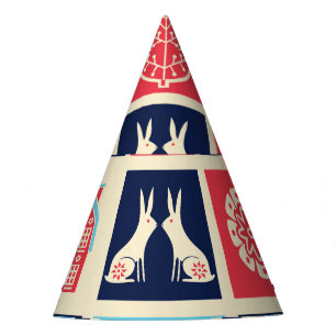 Scandinavian folk art: vintage floral. party hat