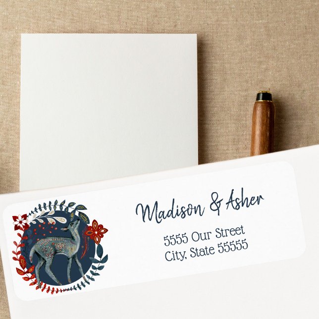 Scandinavian Folk Art Watercolor Woodland Deer (Creator Uploaded)