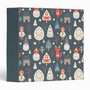 Scandinavian folk art with Christmas gnomes  Binder