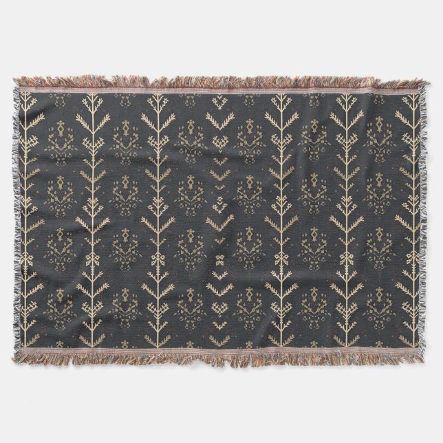 Scandinavian Folk Cozy Throw Blanket (Front)