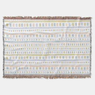 Scandinavian Folk Pattern Cozy Throw Blanket