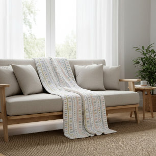 Scandinavian Folk Pattern Cozy Throw Blanket