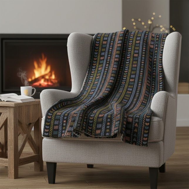 Scandinavian Folk Pattern Cozy Throw Blanket (Creator Uploaded)