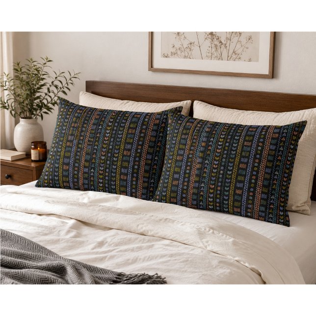 Scandinavian Folk Pattern Decorative Accent Pillow (Creator Uploaded)
