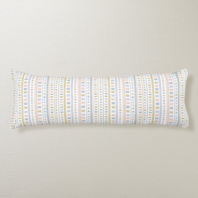 Scandinavian Folk Pattern Decorative Body Pillow (Front)