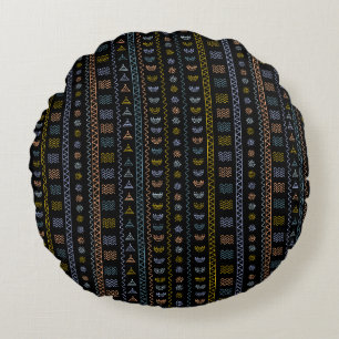 Scandinavian Folk Pattern Decorative Round Pillow