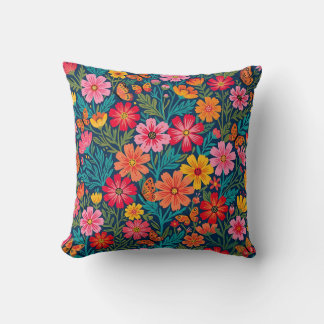 Scandinavian Folk Pattern Throw Pillow