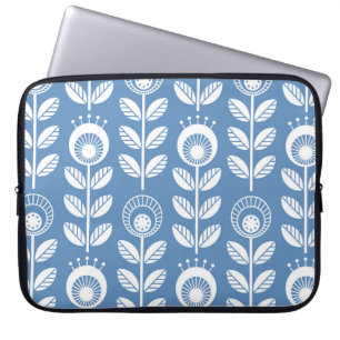Scandinavian folk style flowers - seamless floral  laptop sleeve