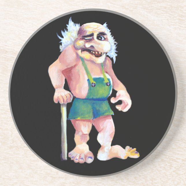 Scandinavian Funny Looking Ogre Troll Coaster (Front)