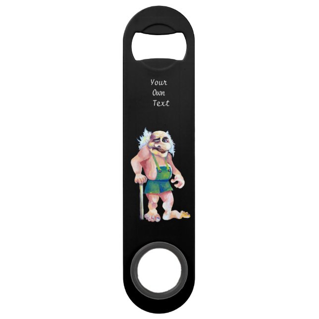 Scandinavian Funny Looking Ogre Troll Speed Bottle Opener (Front)